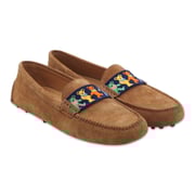 Dancing Bears Driving Shoes (Dark Navy) (Cognac Suede)