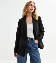 Black Linen Blend Blazer