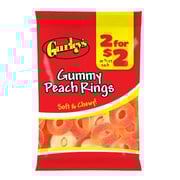 2 For $2 Soft and Chewy Peach Rings Gummy Candy, 3.75 each -- 12 per case