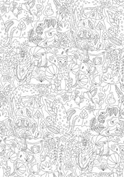 Coloring page for children and adults. Black and white outline...