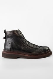 HOVE jet-black welted lace up boots.