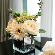 4" tall Clear Glass Cube Centerpiece Vase