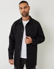 Black Showerproof Longline Mac