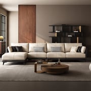 Grey All-Leather Sectional