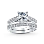 3CT Canary Yellow CZ Princess Cut Solitaire Statement Ring