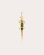 Alligator Bite 18K Gold Tsavorite and Sapphire Single Earring