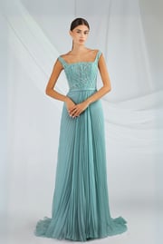 Teal Sweetheart Evening Gown
