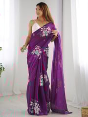 Anouk Floral Embellished Sequinned Organza Saree
