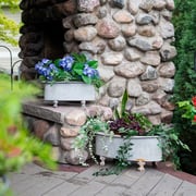 Oblong Floor Outdoor Metal Planters, Set of Two