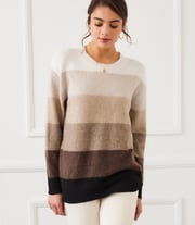 Multi Stripe Crewneck Sweater