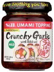 S&B Crunchy Garlic Umami Topping with Chili Oil, 3.88 oz