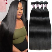 Ishow 15A Premium Human Hair Bundles 1B Color Straight Raw Human Hair Bundles 100% Unprocessed Virgin Human Hair