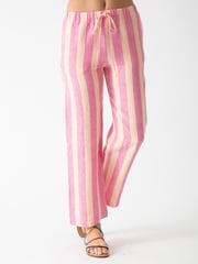 Sail Linen Pant - Peach / Malibu Pink Stripe