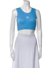 Graphic Print Scoop Neck Crop Top