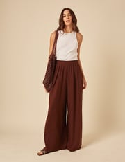 Brown Linen-blend Jerrow Trousers