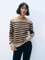 Cashmere Striped Crewneck