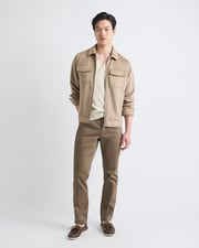 Faux Suede Jacket with Shirt Collar