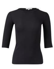 Black Elbow Sleeve Cotton Tee