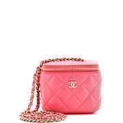 Classic Vanity Case with Chain Quilted Lambskin Mini