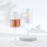 Christian Siriano New York Chroma Iridescent Red Wine Glass Set