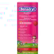 Children's Benadryl Allergy Liquid Cherry, 4 OZ 