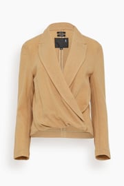 Twisted Lapel Top in Camel
