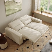 78.74'' Power Reclining Sofa, 2 Extentable Recliner Chair, Modualr sofa, Fabric, Beige