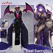 Exclusive Uwowo Genshin Impact Fanart Raiden Shogun Devil Succubus Gown Halloween Cosplay Costume