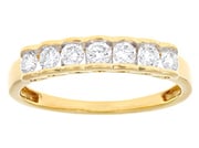 White Lab-Grown Diamond F-G SI 14k Yellow Gold Over Sterling Silver Band Ring 0.45ctw