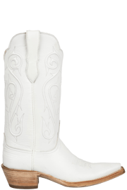 Black Jack Goat Leather Cowgirl Boots - White