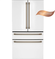 GE Cafe 28.7 Cu Ft 4-Door French Door Refrigerator - Matte White