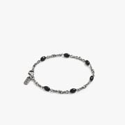 Sterling Silver Black Onyx Twisted Cable Chain Bracelet