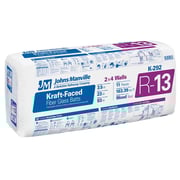 Johns Manville R-13 Kraft-Faced Fiberglass Batt Insulation, 23 in x 93 in, 163.39-sq ft Coverage (K292S)