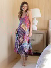 Gracie Slip Maxi Dress - Boho Blooms Patchwork