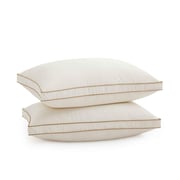 2 Pack Organic Cotton Down Feather Pillows for Back and Side Sleepers