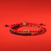 Iridescent Security - Matte Onyx Evil Eye Red String Bracelet