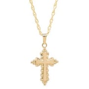 Gold-Filled Embossed Cross Pendant Necklace
