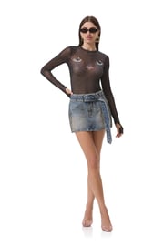 Kaylee Dew Drop Top - Black Cat