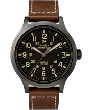 Expedition Scout 43mm Leather Strap Watch