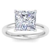 5 Carat Princess Cut Lab Grown Diamond Solitaire Engagement Ring In 14K White Gold (G-H,VS)