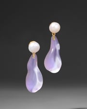 Lucite Freshwater Pearl Drop Earring- Aurora