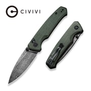 CIVIVI Altus Button Lock & Thumb Stud Knife Micarta Handle (2.97" Damascus Blade) C20076-DS1