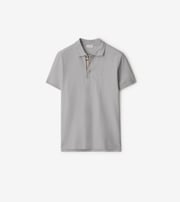 Cotton Polo Shirt in Pale grey melange - Men | Burberry® Official