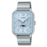 Casio Standard Analog Moon Phase Stainless Steel Baby Blue Dial Quartz MTP-M305D-2AV Mens Watch