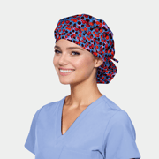 Cherry Bliss- Poppy Bouffant Surgical Scrub Hat