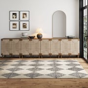 Seagrass Large Credenza Console Table Dark Brown (Set of 4)