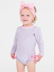 Seersucker Long Sleeve One Piece Rash Guard
