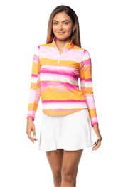 Amy Print Long Sleeve Mock Neck Top