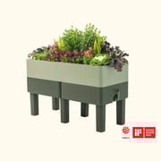 The EZCube Self-Watering Planter 21" x 48" Elevated - Sage Green