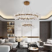 Kylia 2 Tier Ring Crystal Chandelier 60”